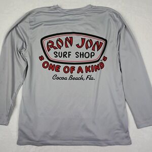 Ron Jon Surf Shop Cocoa Beach Performance Long Sleeve Shirt Gray Mens Large
